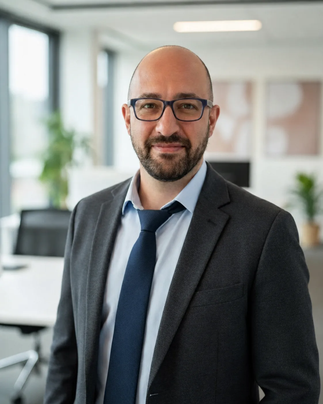 Andrea Guetti in an office
